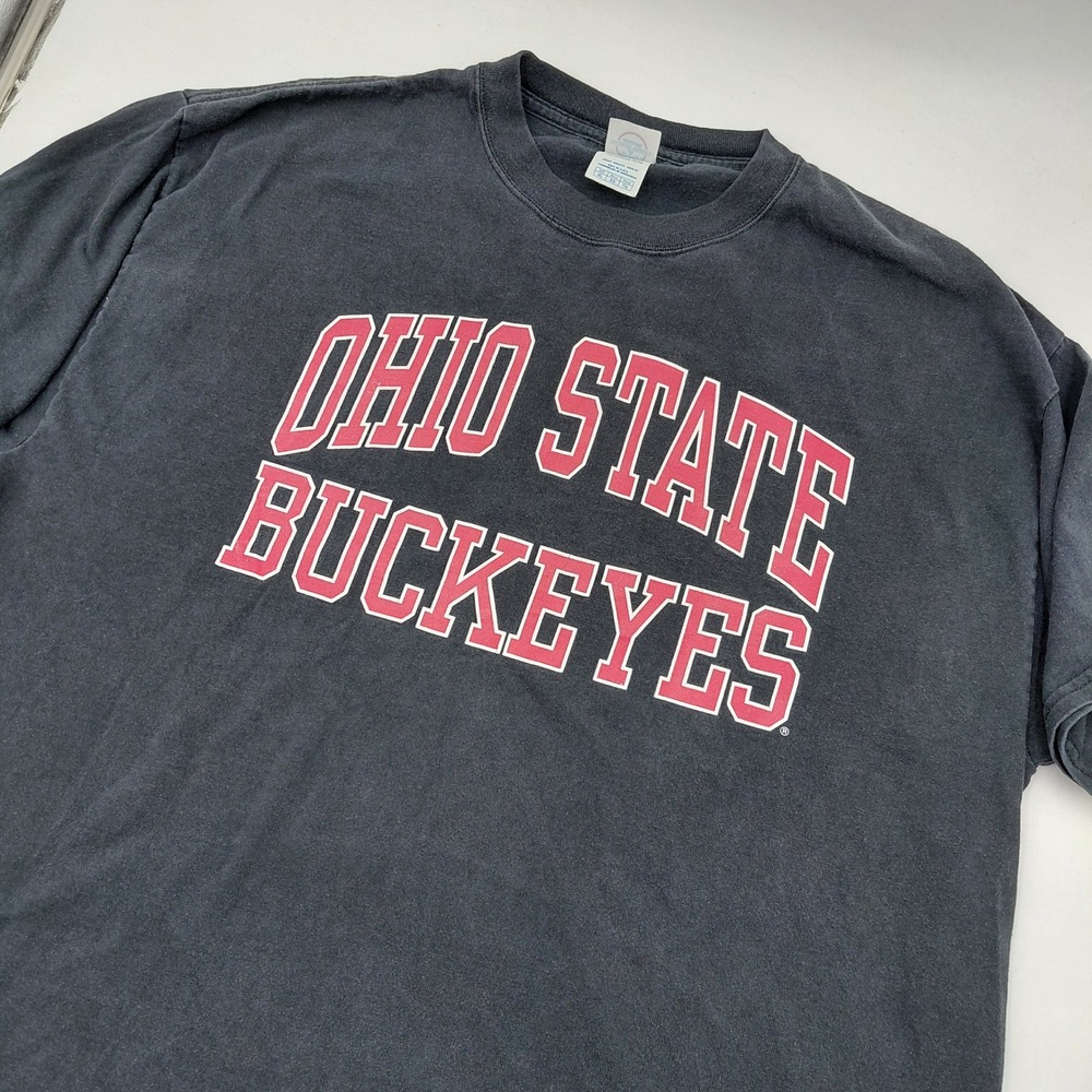 Delta Magnum Weight Ohio State Buckeyes T-Shirt Mens XL Black Faded Vintage Tee
